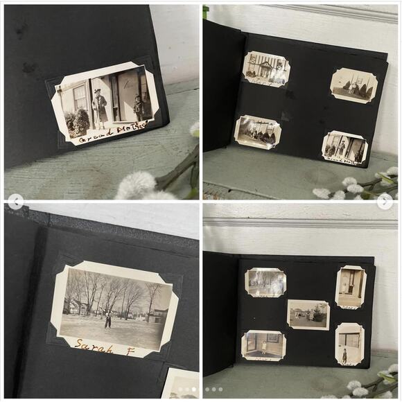 Vintage Snapshots Photograph Black Scrapbook BW Family Photos Dog Bicycle Car - Picture 4 of 10